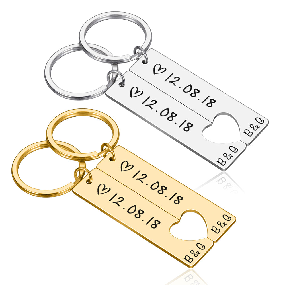 מחזיקי מפתחות לזוג - סט מחזיק מפתחות מותאם אישית - מתנות אהבה