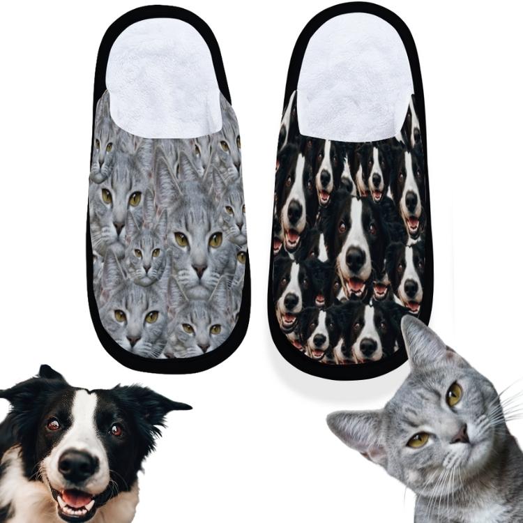 נעלי בית הדפס מלא של חיית מחמד כלב או חתול בהתאמה אישית
