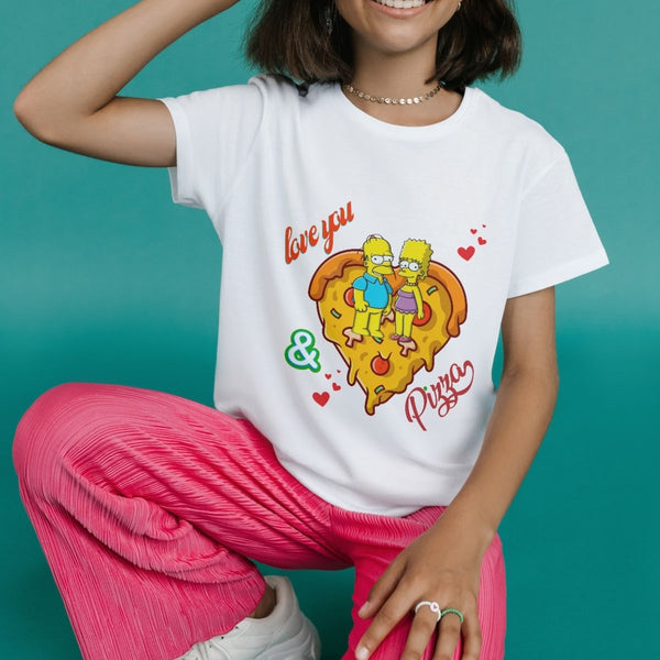 סימפסון LOVE פיצה קובץ דיגיטלי PNG להורדה מיידית - הדפסה על ספל, חולצה