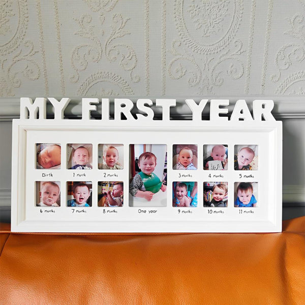 תמונות שנה ראשונה לתינוק בהתאמה אישית אלבום מזכרת 12 תמונות