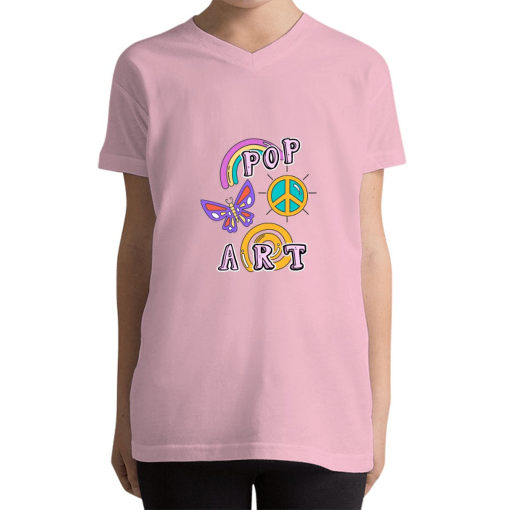חולצת ילדות דגם POP ART - ורוד בהיר