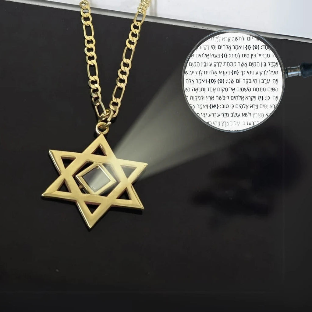 שרשרת מגן דוד עם תנ"ך בטכנולוגיית ננו