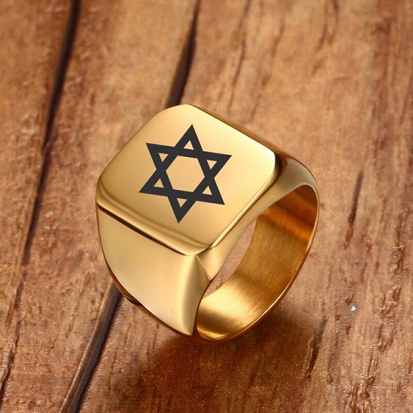 טבעת מגן דוד מלבנית