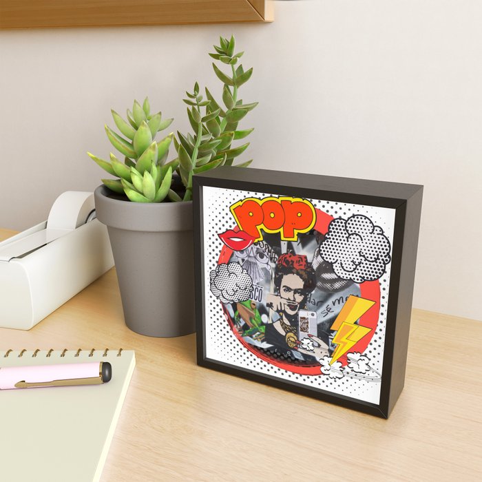 תמונת מיני ארט ממוסגרת פרידה POP ART - מסגרת שחורה