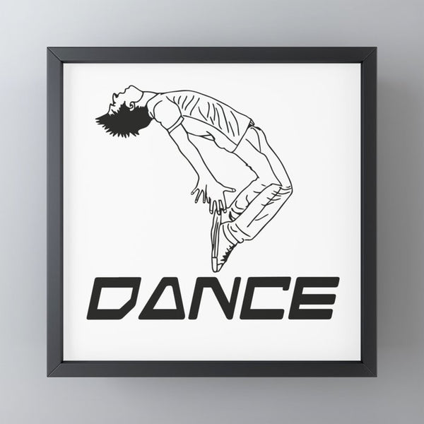 תמונת מיני ארט ממוסגרת רקדן DANCE - מסגרת שחורה