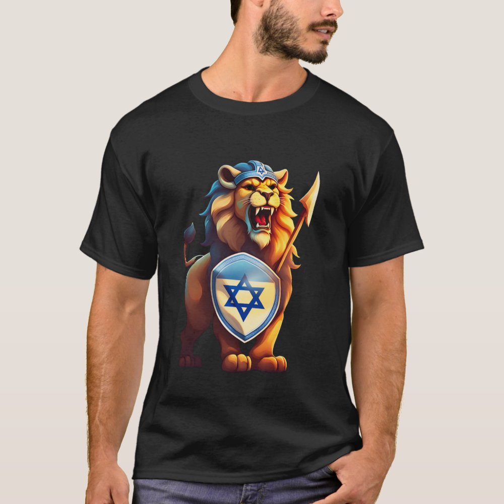 חולצת אריה ויקינג לוחם ישראל - הדפסה דו צדדית