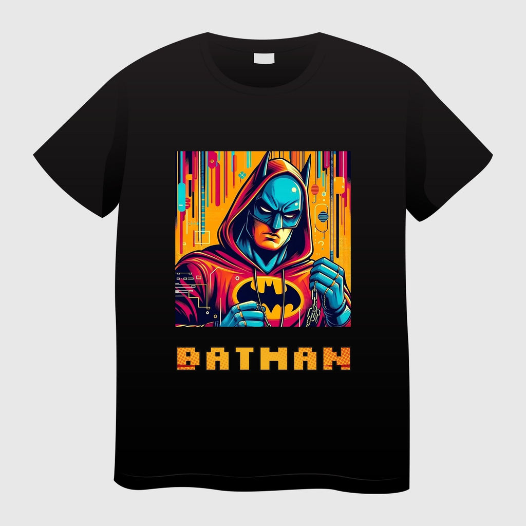 חולצת גברים Batman בעיצוב גרפי צבעוני בהשראת גיבור־על קומיקס