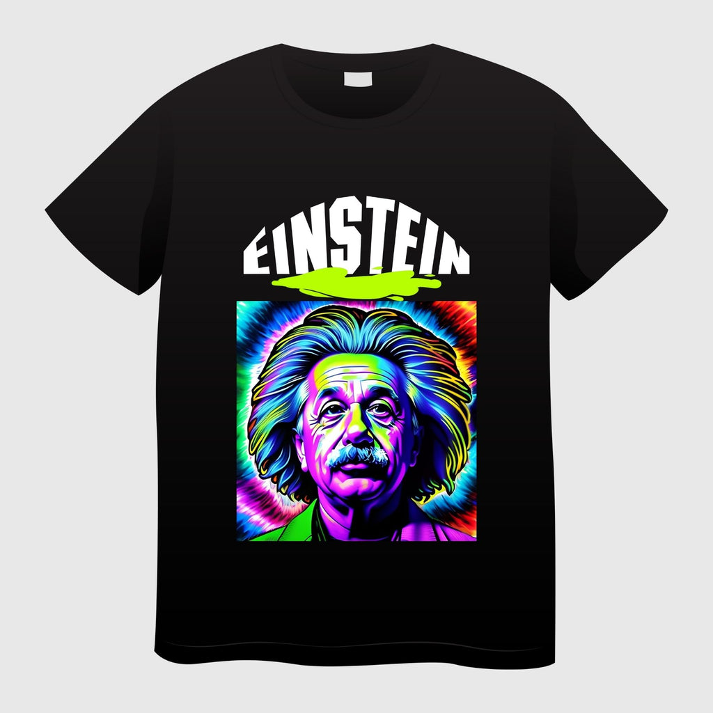 חולצת גברים Einstein בעיצוב גרפי צבעוני בסגנון פופ־ארט ניאוני