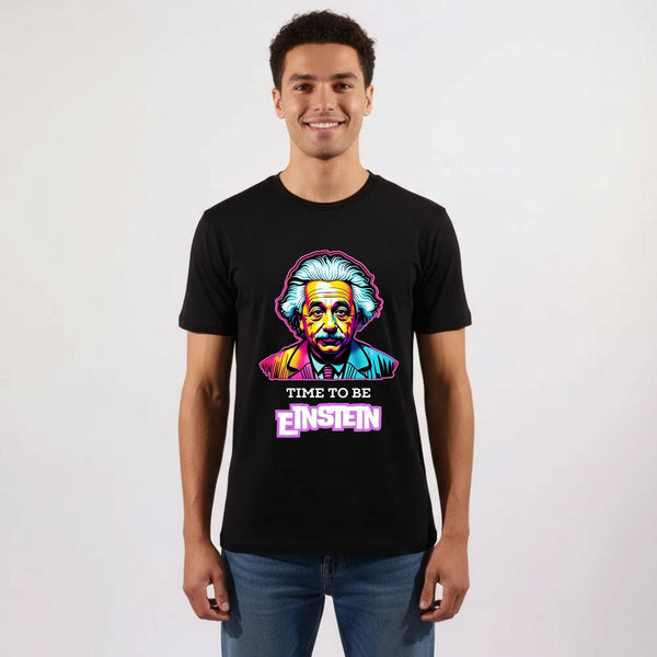 חולצת גברים Time To Be Einstein בעיצוב צבעוני בהשראת איינשטיין
