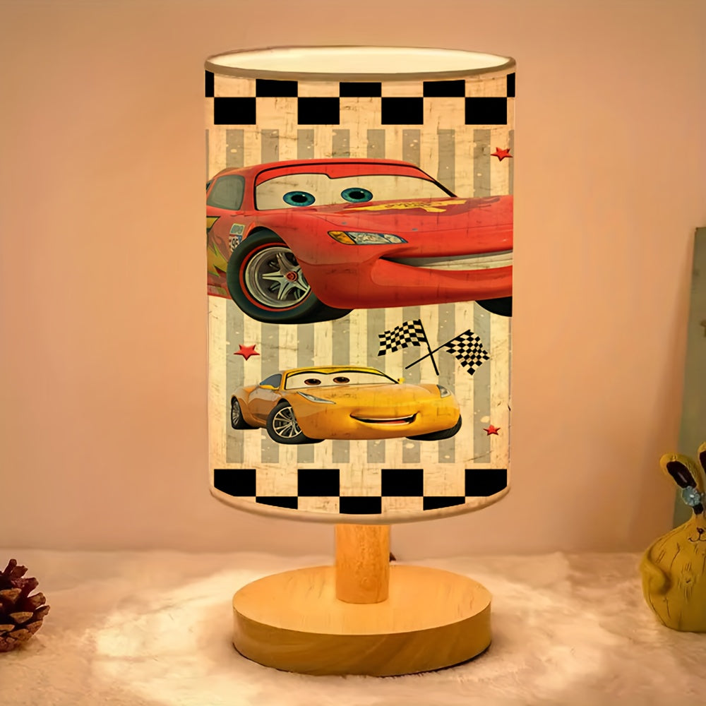 Lightning McQueen USB wooden table lamp