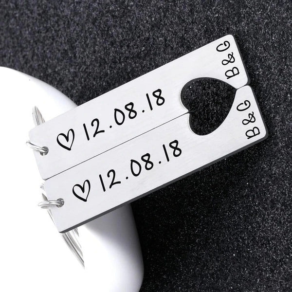 מחזיקי מפתחות לזוג - סט מחזיק מפתחות מותאם אישית - מתנות אהבה