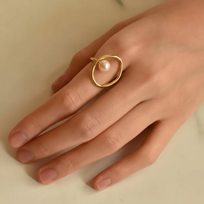 טבעת פנינה - טבעת עגולה פתוחה