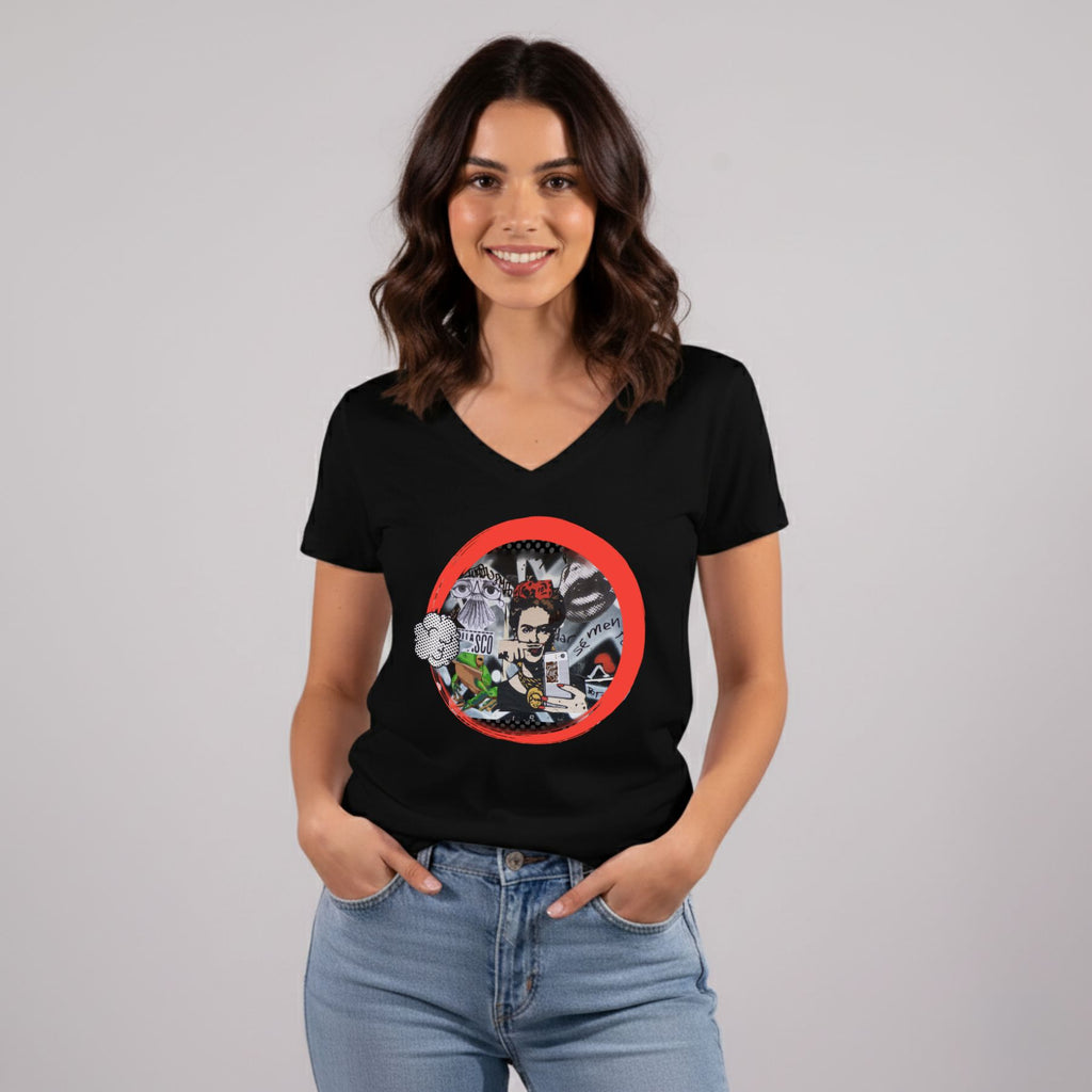 חולצת פרידה קאלו דגם פופ ארט צבע שחור