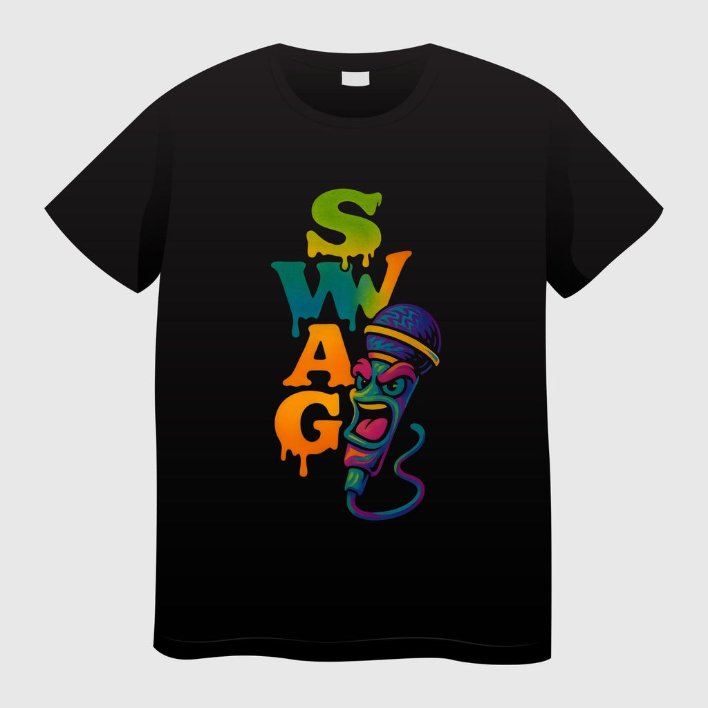 חולצת גברים SWAG - עיצוב צבעוני בסגנון היפ הופ