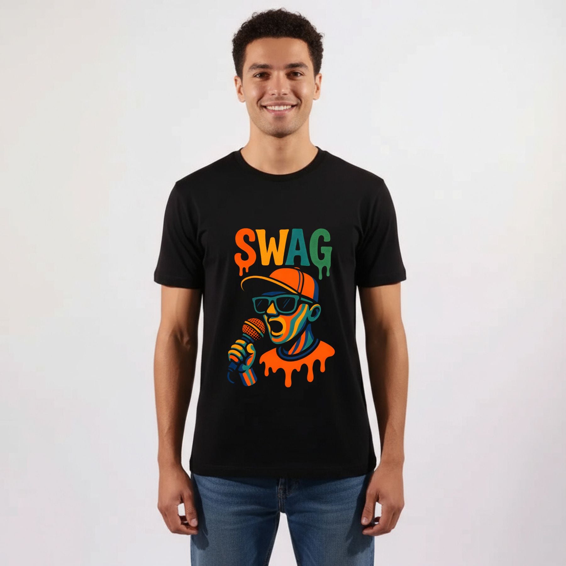 חולצת גברים SWAG – עיצוב ראפר צבעוני