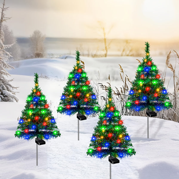 Solar Christmas Tree Lights Set - Outdoor Path & Garden Decor