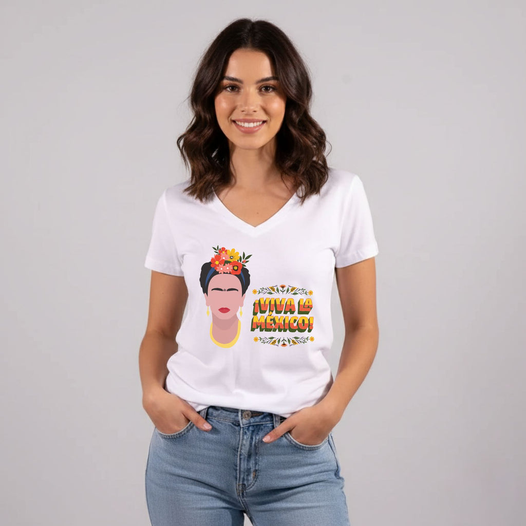 חולצה ויוה פרידה מקסיקו דגם לבן