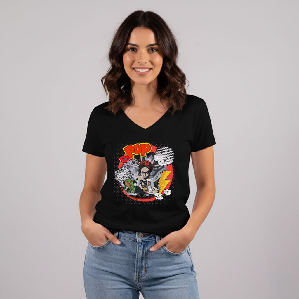 חולצת פרידה קאלו פופ ארט סטייל בצבע שחור