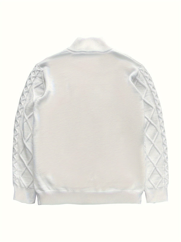 Men’s Knit Button Sweater - Soft Viscose Blend, Relaxed Fit