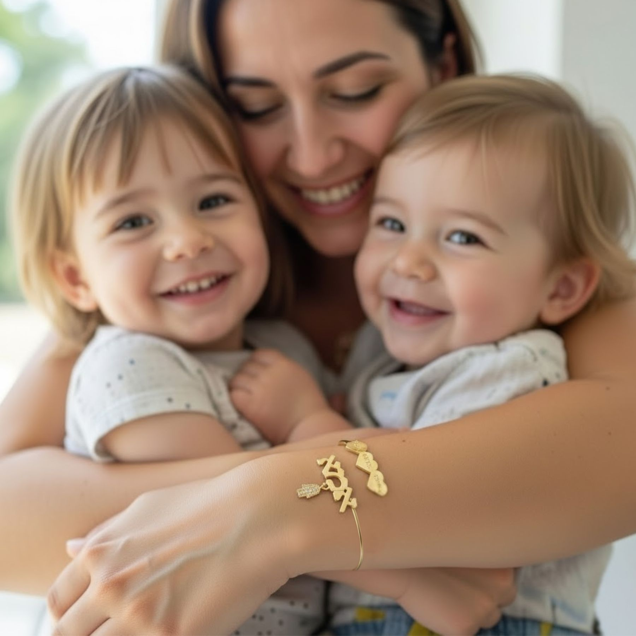 צמיד לבבות עד 5 שמות חריטה אישית