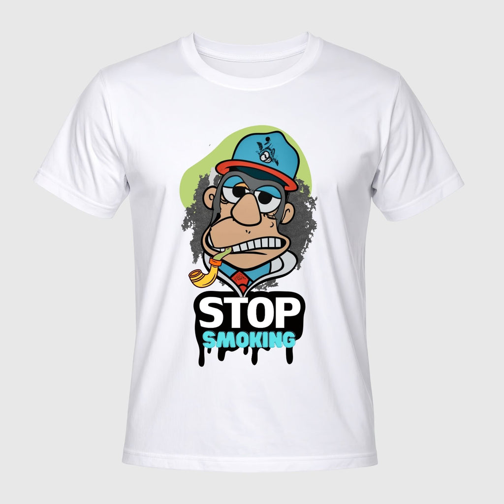 חולצת גברים Stop Smoking - דמות מצחיקה עם פייפ