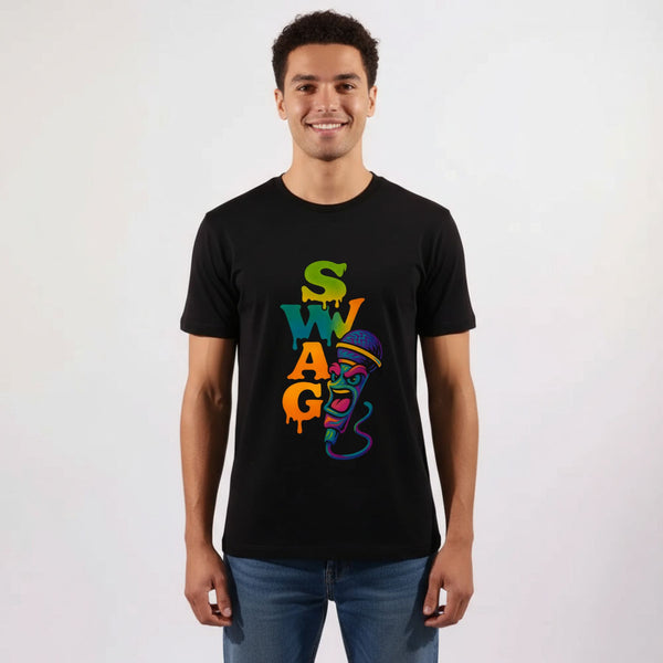 חולצת גברים SWAG - עיצוב צבעוני בסגנון היפ הופ