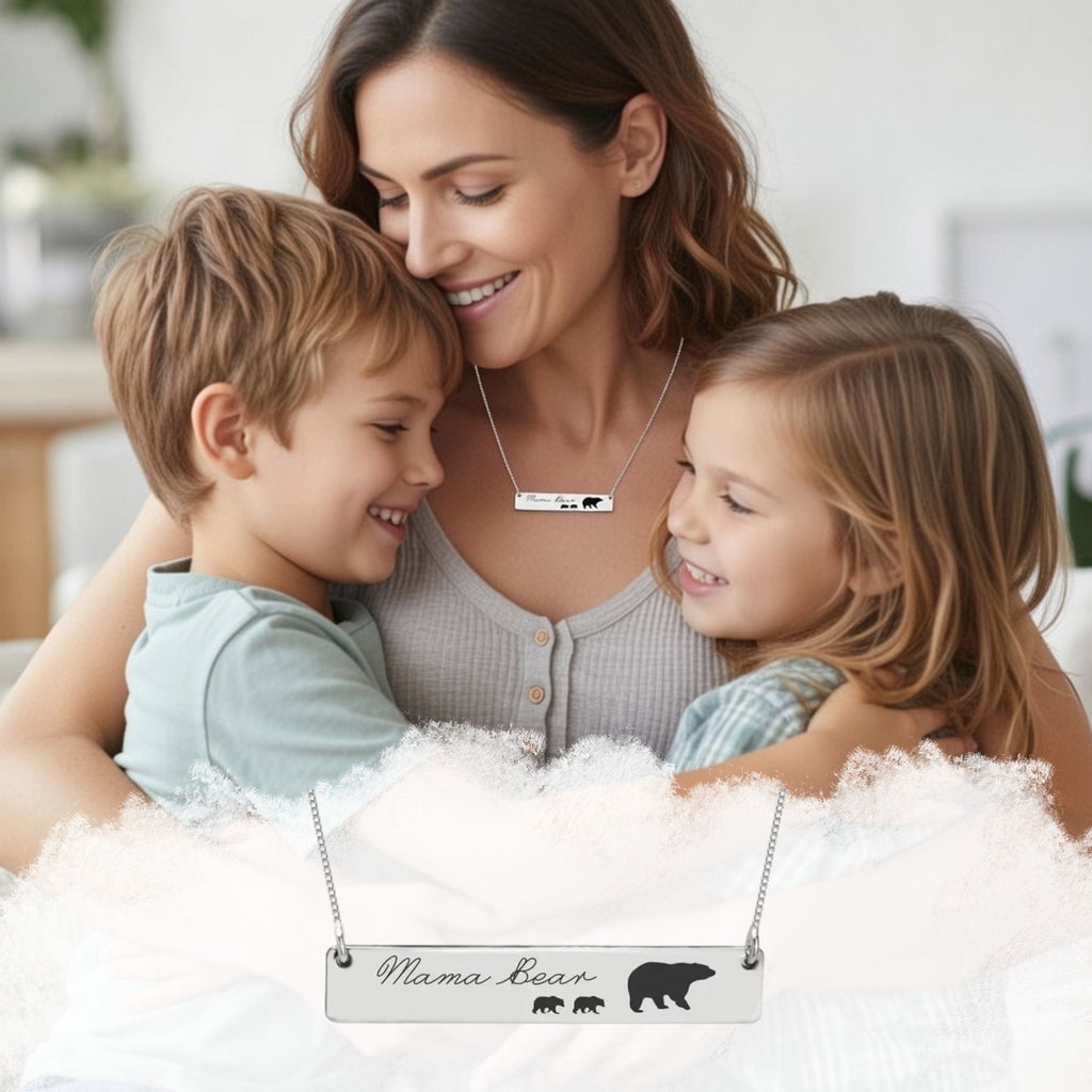 שרשרת לאמא עם דובים בהתאמה אישית Mama Bear