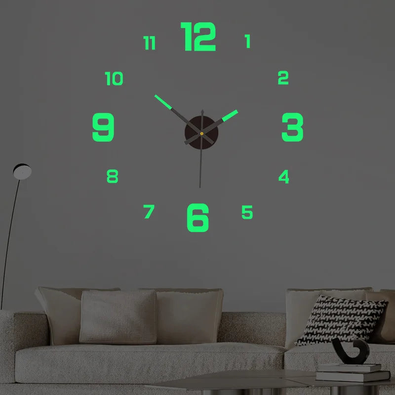 Luminous DIY 3D Wall Clock - Modern Acrylic Design