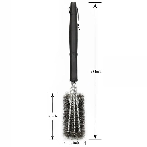 Stainless Steel BBQ Grill Brush - Long Handle Non-Stick Cleaner