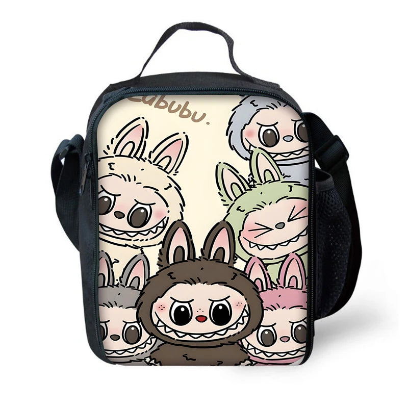 תיק אוכל לבובו Labubu לילדים – בד ניילון איכותי עם בטנה מבודדת פוליאסטר