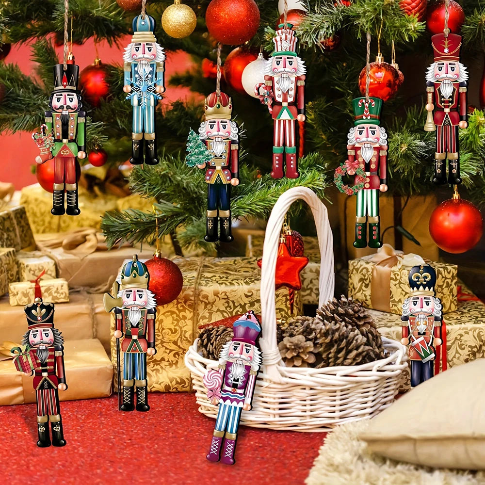 12pcs wooden nutcracker decorative set for Christmas home décor