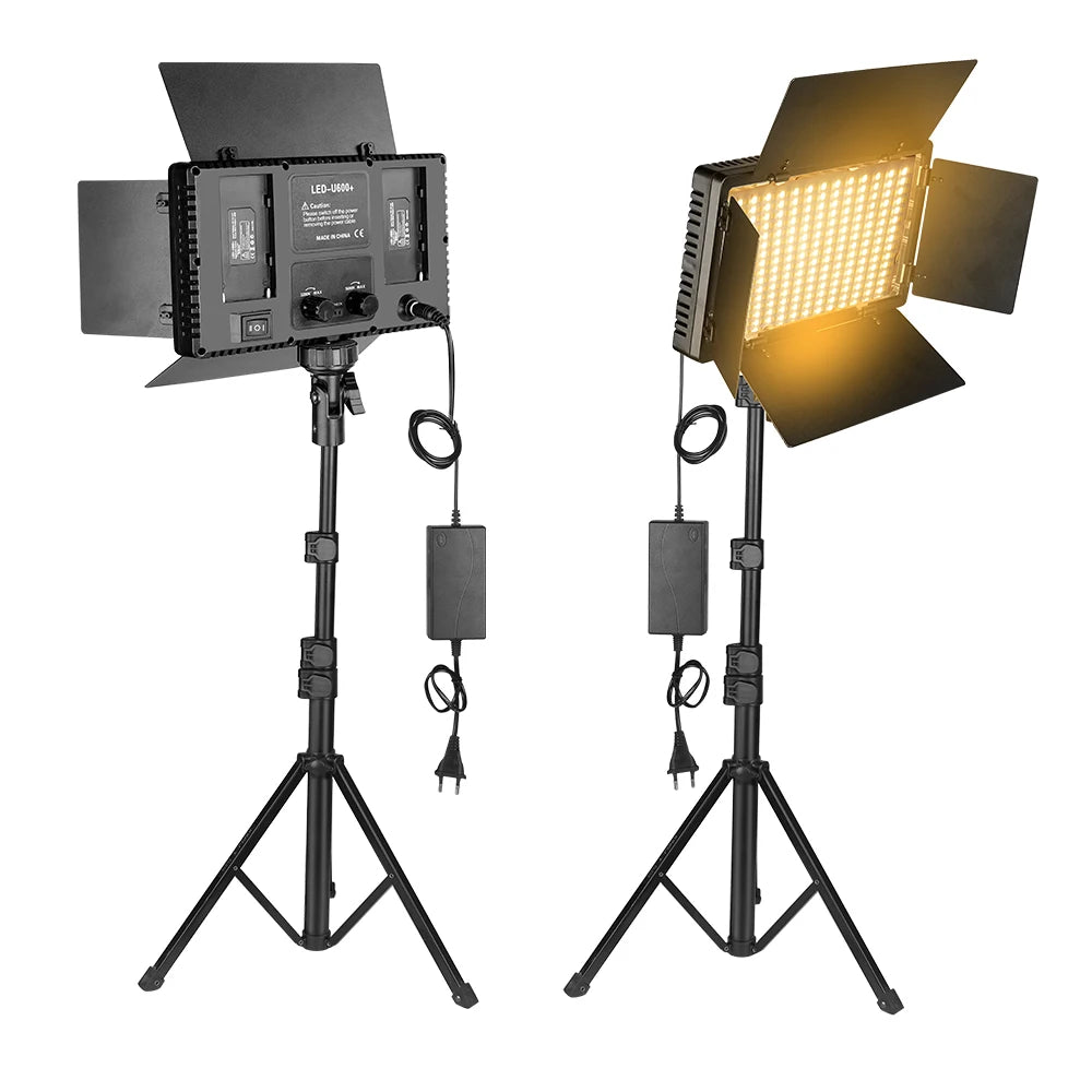 U800 portable bi-color LED studio light for video recording and photography