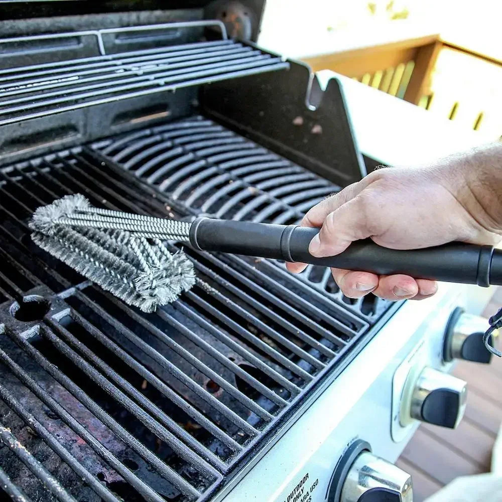 Stainless Steel BBQ Grill Brush - Long Handle Non-Stick Cleaner