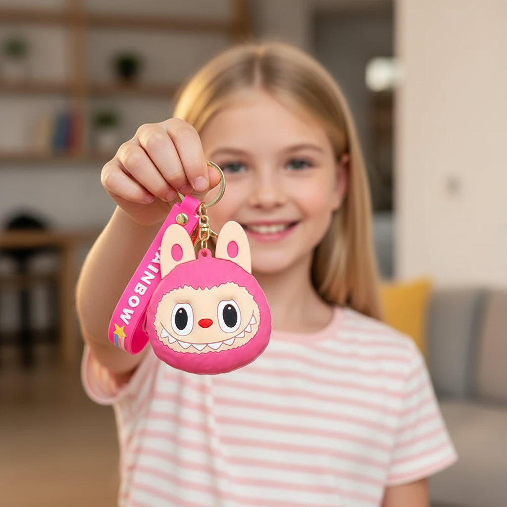 מחזיק מפתחות לבובו מסיליקון בעיצוב חמוד - מתאים לתיק, לרכב ולילדים