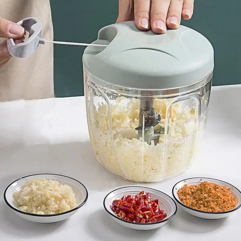 Manual Meat & Garlic Chopper - Hand-Pull Food Processor