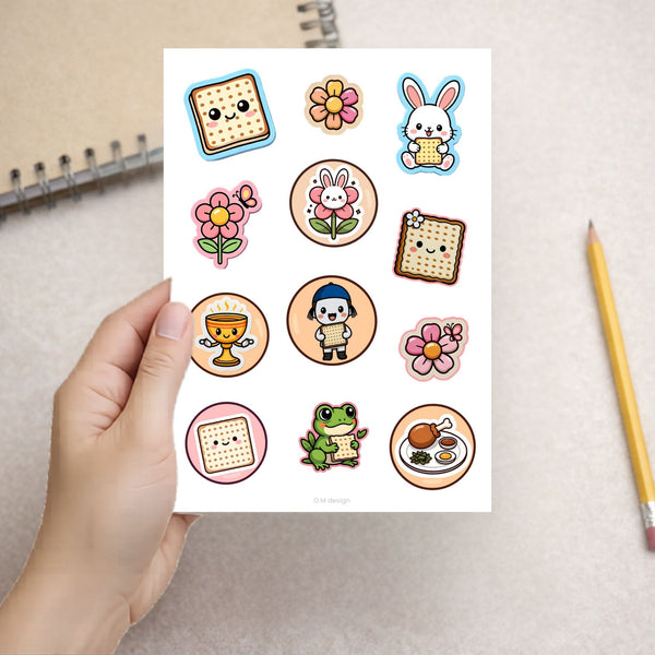 מדבקות לפסח לילדים להדפסה ביתית על דף A4