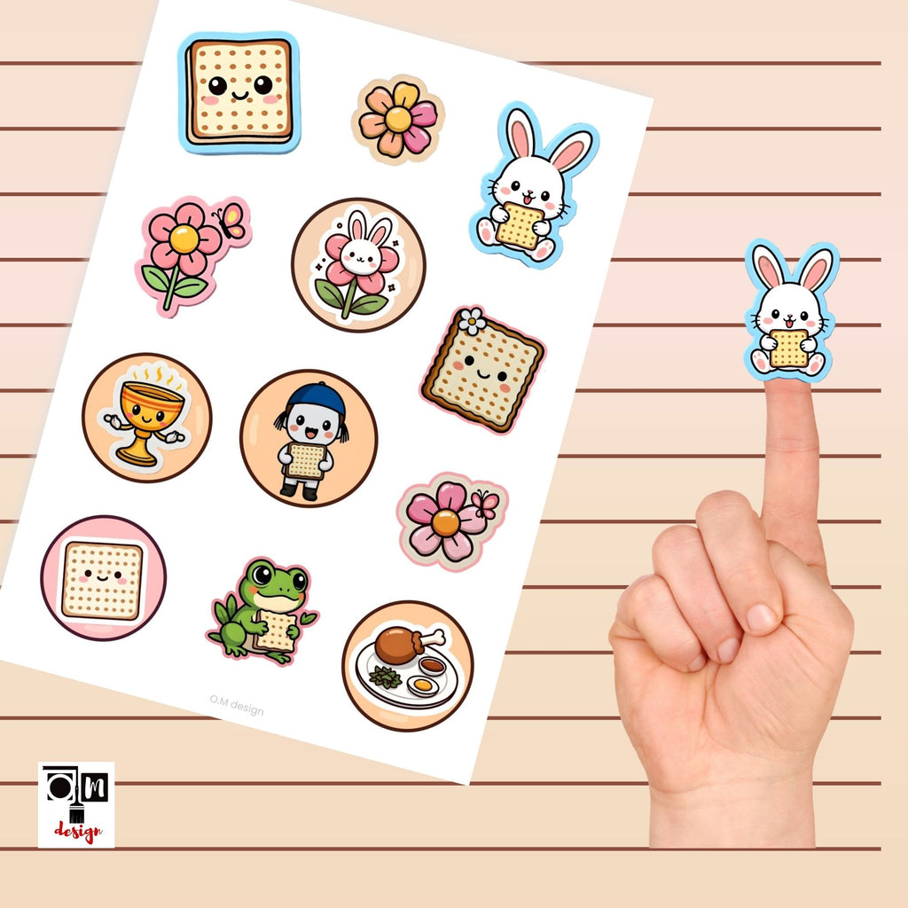 מדבקות לפסח לילדים להדפסה ביתית על דף A4