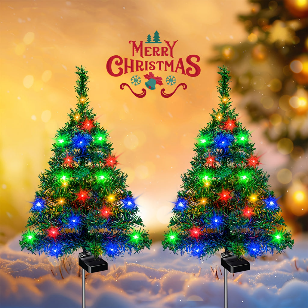 Solar Christmas Tree Lights Set - Outdoor Path & Garden Decor