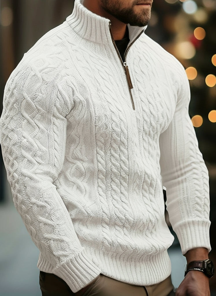 Men’s Knit Button Sweater - Soft Viscose Blend, Relaxed Fit