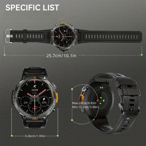 outdoor sports smartwatch with LED flashlight and bluetooth calling