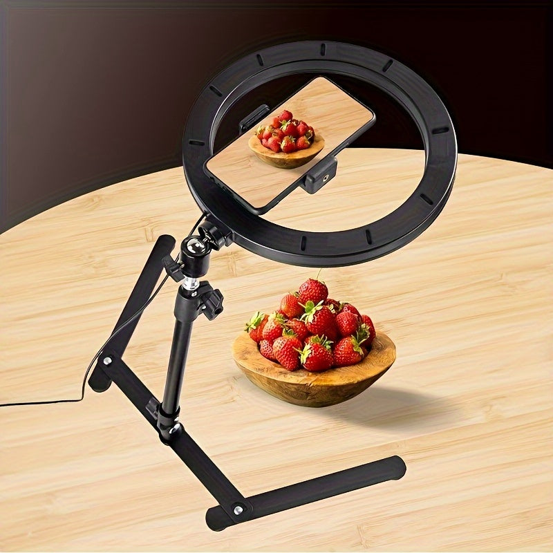 10-Inch Macro Photography Stand with LED Light - Adjustable USB Tripod