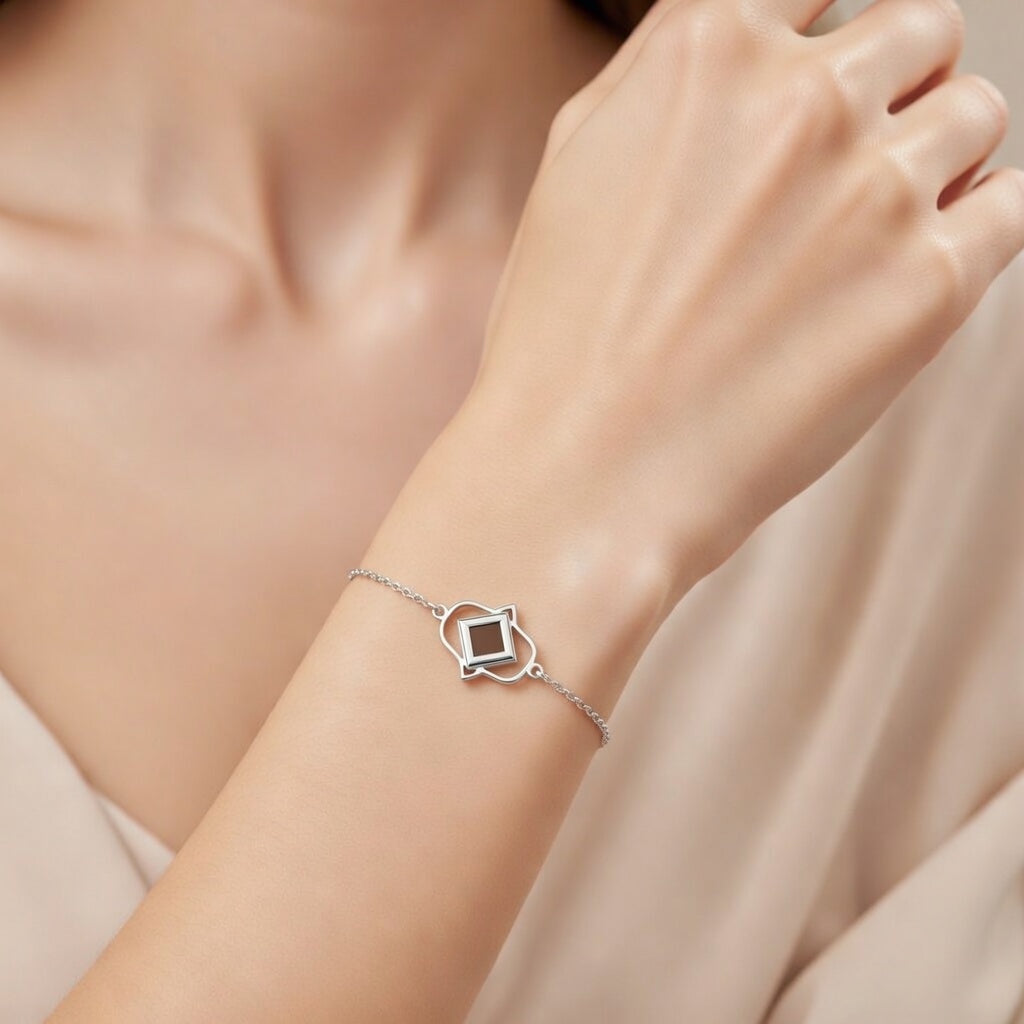 צמיד חמסה עם ננו תנך מכסף 925