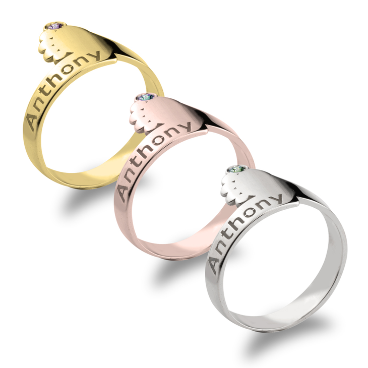 טבעת כף רגל תינוק בהתאמה אישית בציפוי רוז