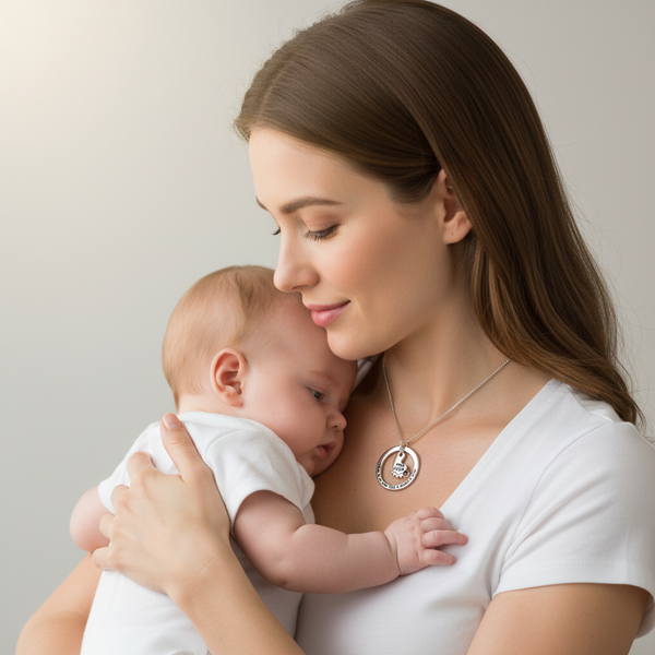 שרשרת רגל תינוק עם שם ותאריך לידה