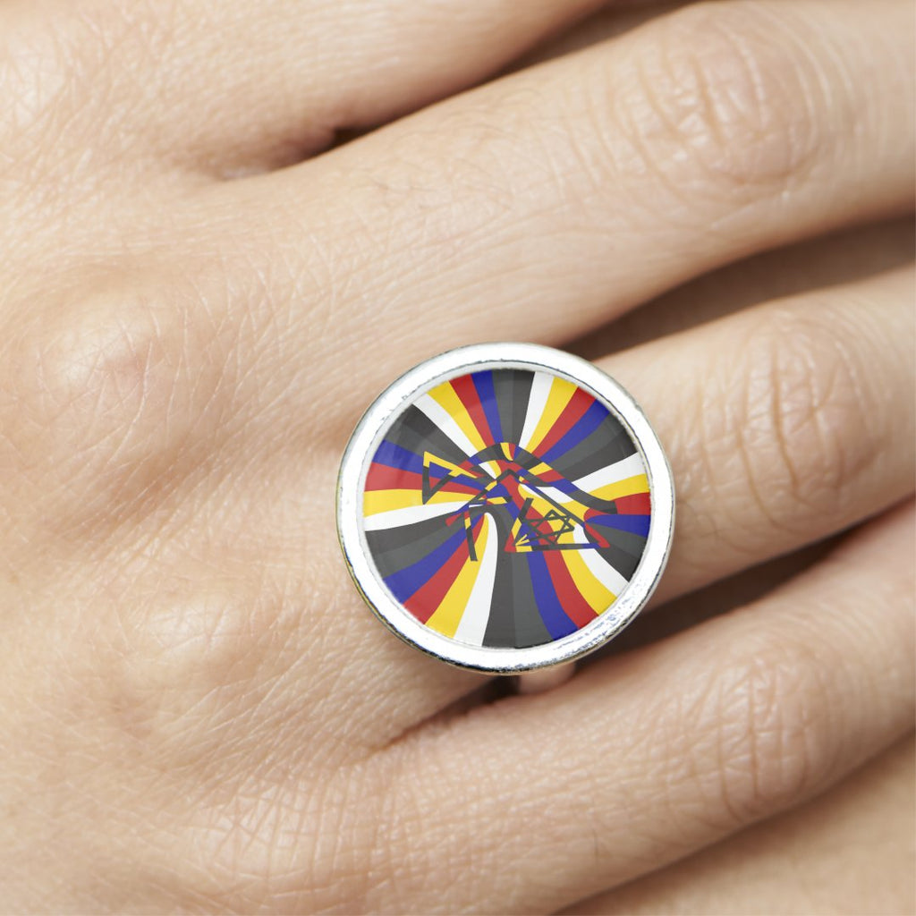 טבעת סאל צבעונית - טבעות קבלה מעוצבות